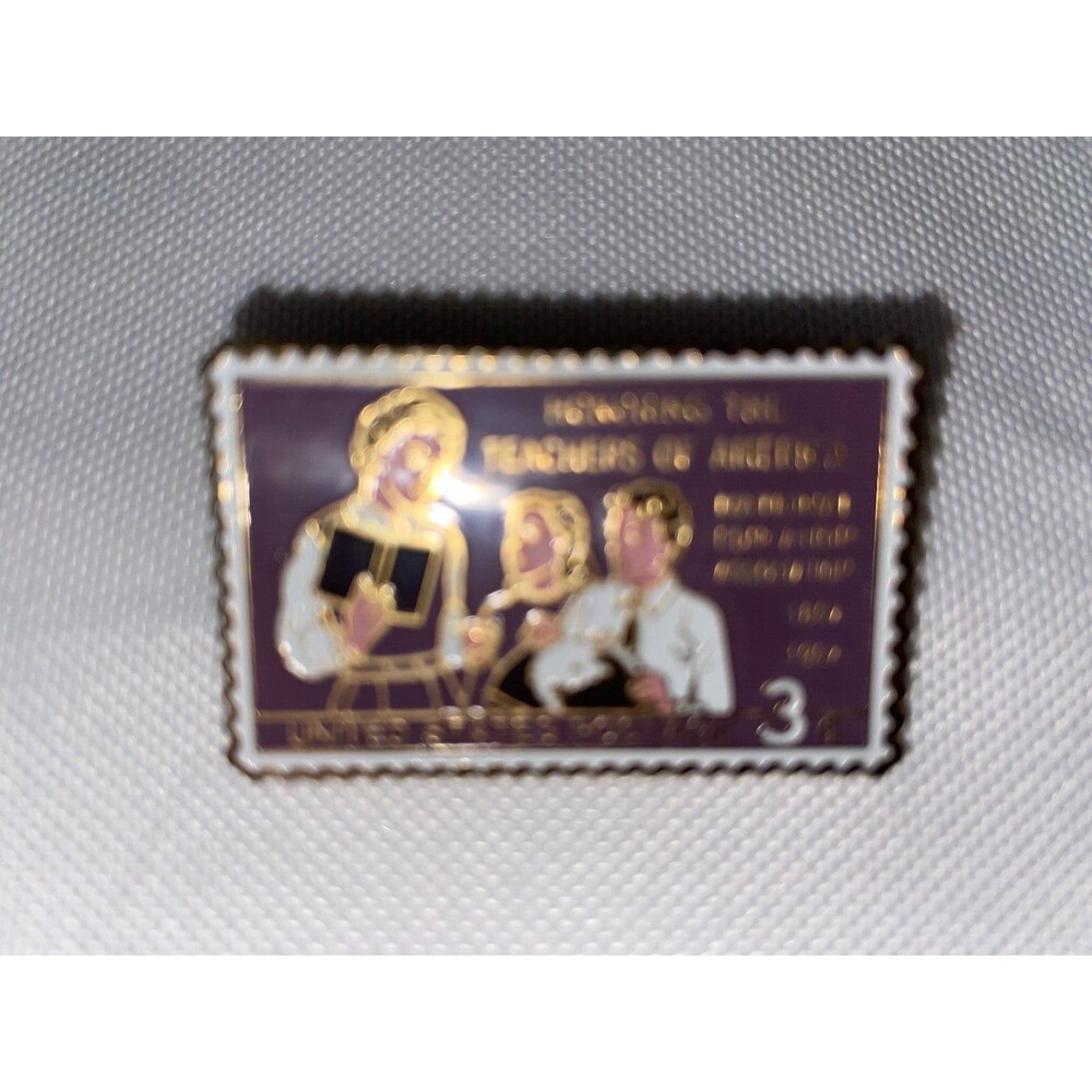 Vintage Pin Lapel USPS stamp 3 cents Honoring Teachers of America 1967 Rare